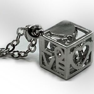 Swarovski Crystal Cube Love Heart Pendant Necklace | New with Box